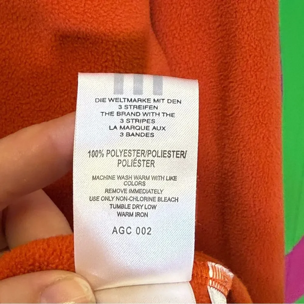 Adidas Orange Long Sleeve Fleece Casual Comfort. Size Large. Excellent condition